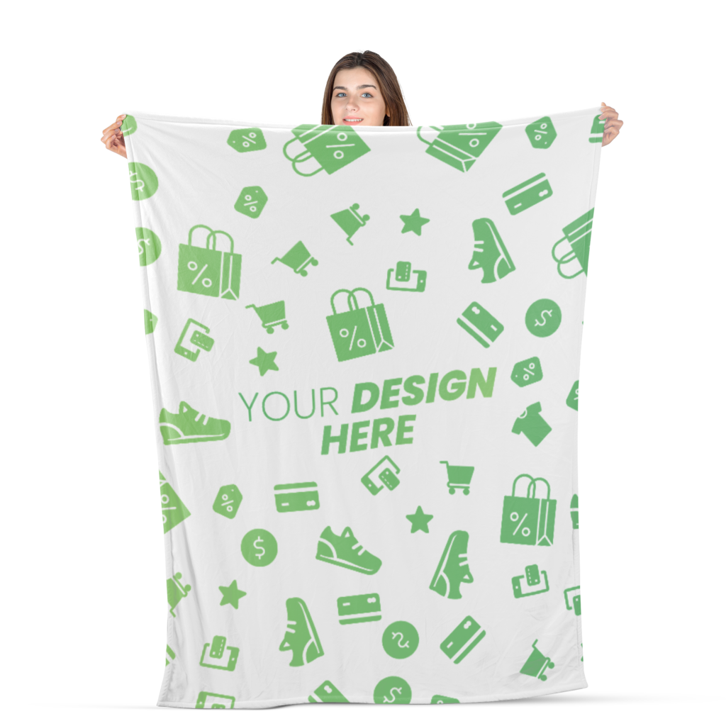 Custom Fleece Blanket Mockup 3