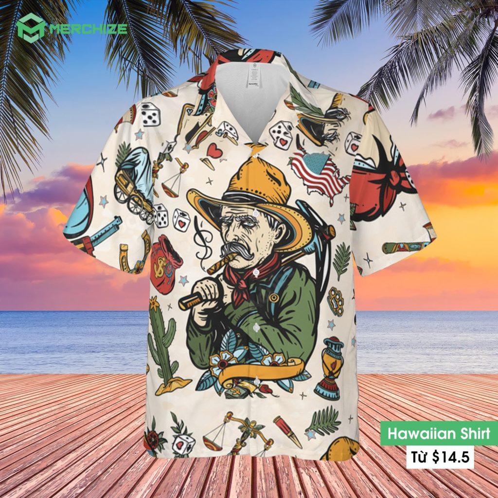 cowboy hawaiian shirt