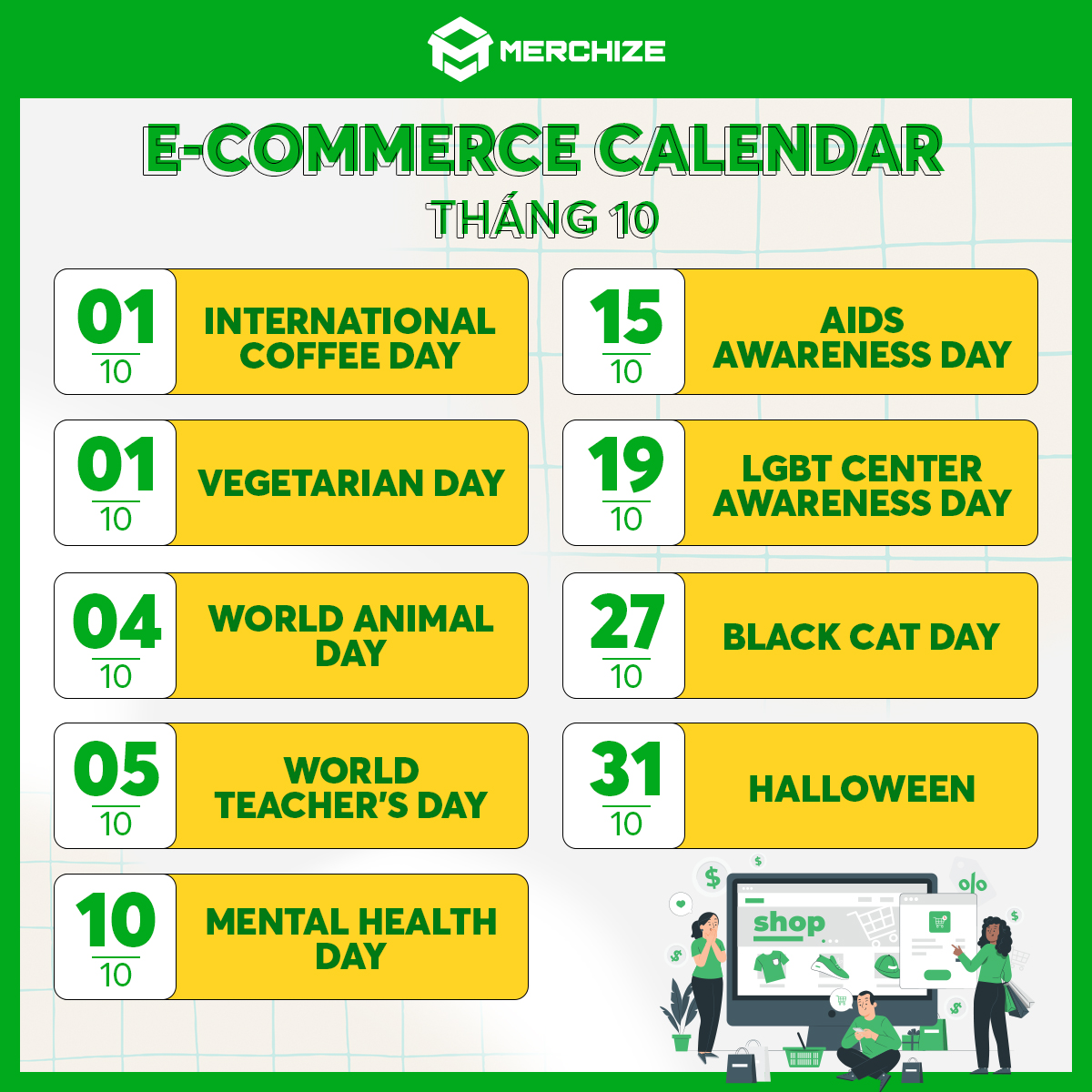 MERCHIZE E-COMMERCE CALENDAR THÁNG 10