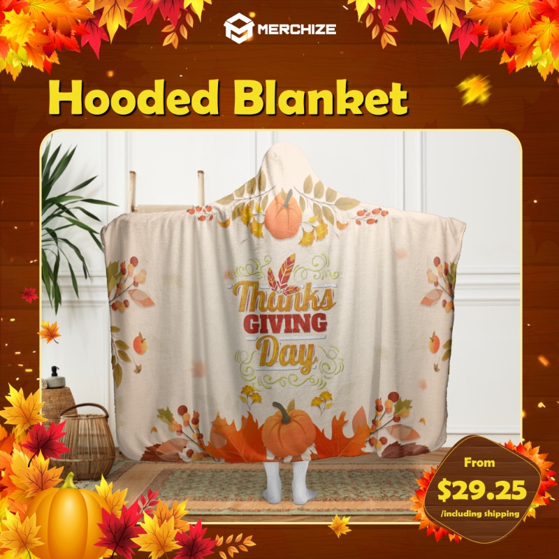 sản phẩm thanks giving hooded blanket